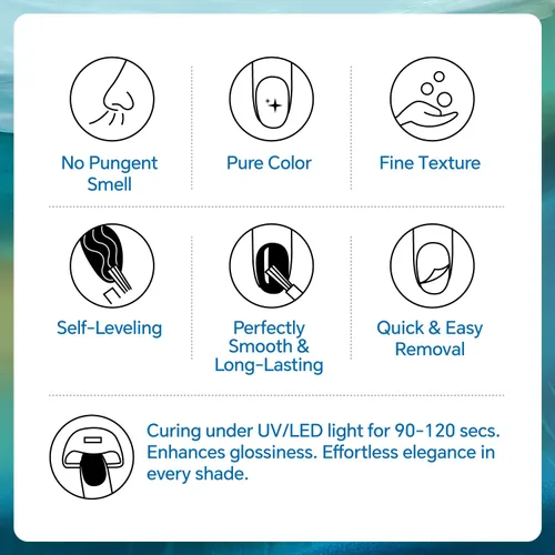 Miniatura 6 de 3Free - Juego de esmaltes de uñas de gel – 0.35 oz colección Nude Blue, sin HEMA, sin TPO y sin dihema, esmalte de gel no tóxico UV LED para pieles
