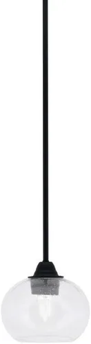 Miniatura 251 de Toltec Lighting Paramount - Mini colgante de 1 luz en acabado negro mate con cristal de arte perla de 7 pulgadas y estilo negro