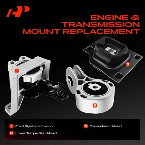Miniatura 3 de A-Premium 3 piezas de kit de montaje para motor, transmisión y puntal de torque compatible con Ford Focus 2008 2009 2010 2011, transmisión