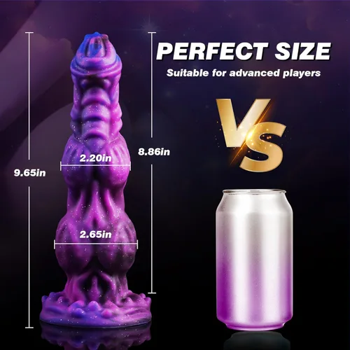 Miniatura 5 de Consolador Monstruo Fantasía Caballo de 9.6 pulgadas con 2 Nudos Grandes, Consoladores de Nudo Enorme Gruesos Estilo Perro Dragón con Ventosa