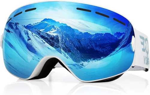 Miniatura 13 de EXP VISION Gafas de esquí de snowboard para hombres, mujeres y jóvenes, antiempañamiento OTG, gafas de nieve de invierno, lentes desmontables Rosa