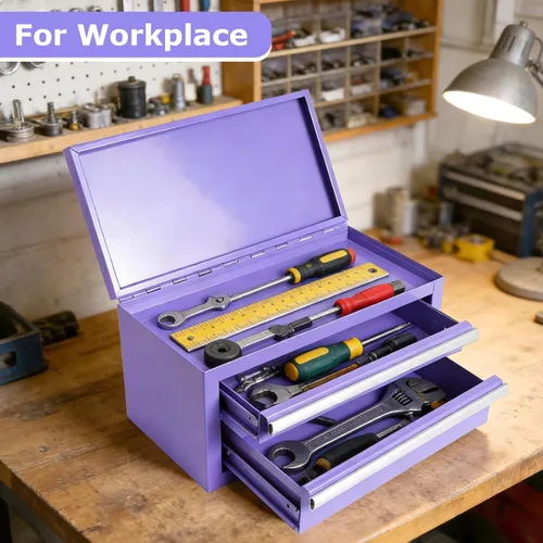 Miniatura 3 de Mini caja de herramientas de acero con cajones, pequeña caja de herramientas para organizador de almacenamiento de artículos pequeños, organizador