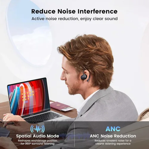 Miniatura 4 de Auriculares inalámbricos, auriculares de oído abierto, auriculares de sonido panorámico de 360 grados, DT4.0 sin pérdida de sonido, conducción