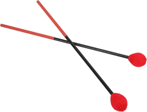 Miniatura 11 de Marimba Mallets, mazos de teclado de hilo duro medio, mango de fibra de carbono, hilo de algodón, palillo de tambor para instrumentos de percusión
