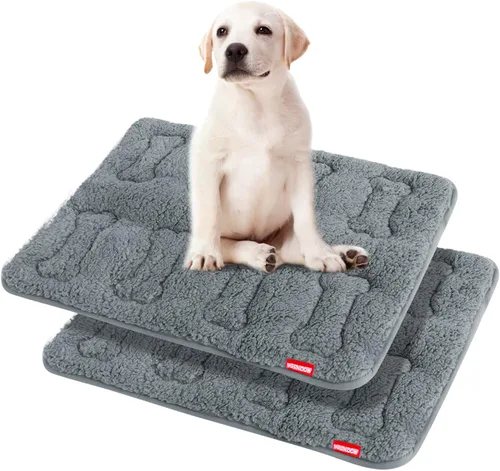 Miniatura 14 de Tapete para jaula de perro (36" x 23"), almohadilla de felpa suave para cama de perro lavable a máquina, almohadilla para jaula, tapete para dormir