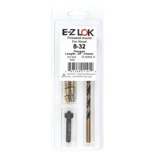 Miniatura 24 de Kit de reparación de rosca hexagonal E-Z para insertos roscados embutidos de madera blanda 5/16-18 x 25mm, taladro, herramienta de instalación