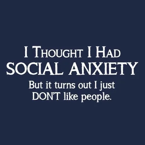 Miniatura 2 de Camisa original y sarcástica con frase en inglés Social Anxiety.. Like People