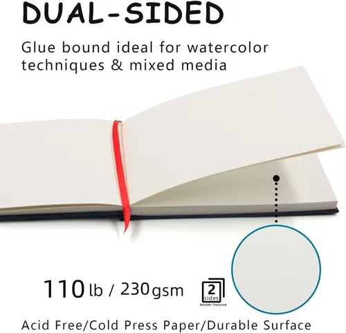 Miniatura 2 de JOY SPOT! Bloc de acuarela de 5.5 x 8.5 pulgadas, paquete de 2 (76 hojas), 110 libras (8.11 oz/m²), papel sin ácidos, libro de acuarela