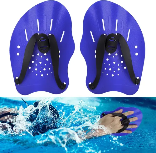Miniatura 9 de Hianjoo Aletas de Mano para Natación para Adultos y Jóvenes (1 Par), Aletas de Natación de Fuerza de Entrenamiento para Piscina, Accesorios