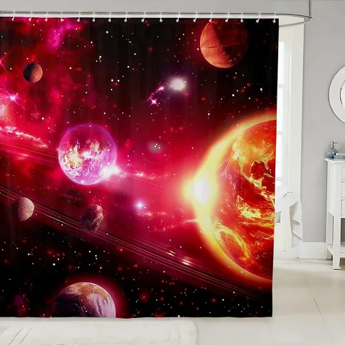 Miniatura 37 de Feelyou Cortina de ducha de fútbol para decoración de baño, básquetbol, deportes, cortina de baño, accesorios de baño, béisbol negro, tela