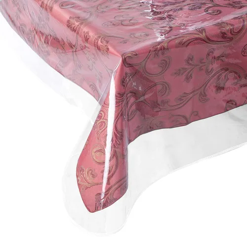 Miniatura 4 de Yourtablecloth Mantel de vinilo transparente resistente de 6 mil (54 x 70 pulgadas, oblongo), fácil de limpiar y altamente duradero, viene en borde