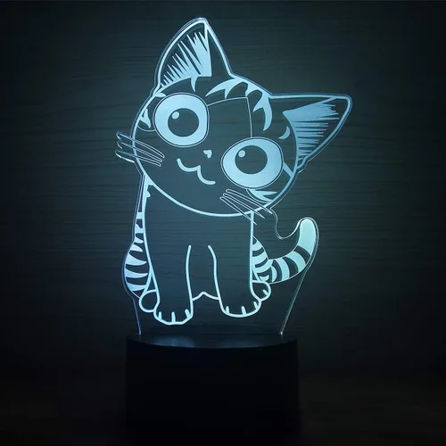 Miniatura 3 de Luz nocturna LED de ilusión óptica 3D, lámpara de escritorio para dormir para niños y niñas, control táctil, 7 cambios de color, alimentada por USB