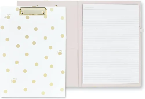 Miniatura 14 de Kate Spade New York - Portapapeles de tapa dura con estampado de leopardo A4 con clip de bajo perfil, padfolio profesional incluye bloc de notas