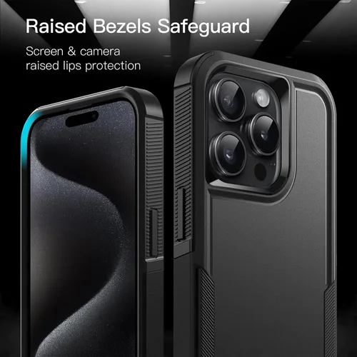 Miniatura 5 de JETech Funda para iPhone 15 Pro Max de 6.7 pulgadas, resistente protección resistente de doble capa, a prueba de golpes, funda protectora resistente