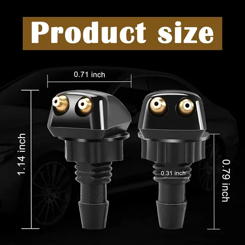 Miniatura 2 de jeseny 4 piezas de 0.315 in 0.354 in - Boquilla de lavado de parabrisas delantero rociador rociador de pilar recto camión campana automotriz 4