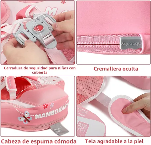 Miniatura 4 de Mambobaby Flotador con toldo mejorado no inflable para bebé, flotador inteligente de Mambo para natación, flotador de natación para bebé, flotador