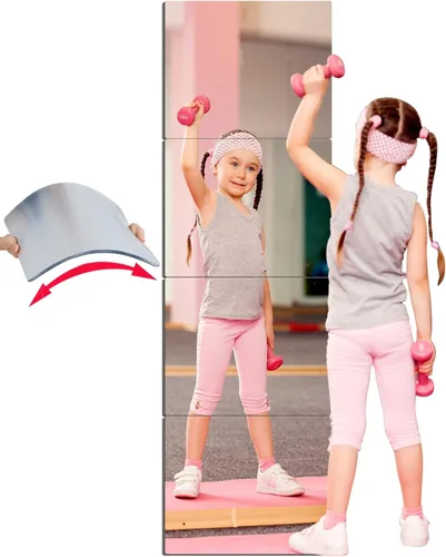 Unbreakable Acrylic Full Length Mirror for Wall Mounted, Full Body Mirror for Kids, Flexible Plastic Safe Shatterproof, 4 PCS 10 x 10 Inches,