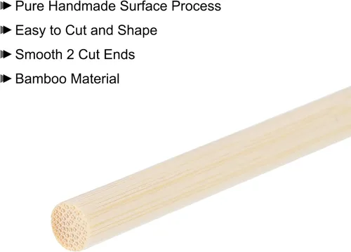 Miniatura 4 de MECCANIXITY Varillas de madera de 11.8 in, 12 varillas redondas de madera, palo de bambú de 0.23 pulgadas para manualidades, accesorios de cabina