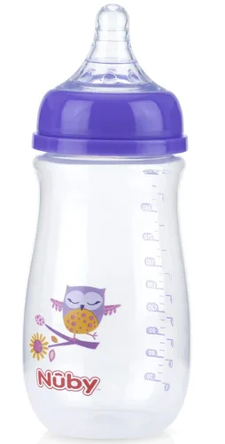 Miniatura 7 de Nuby Botella de cuello ancho con sistema de aire anticólicos, los colores/impresiones pueden variar, 1 paquete de 1 botella