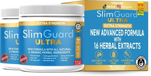 Miniatura 7 de SlimGuard Suplemento natural ultra extra fuerte con hierbas orgánicas, cúrcuma, hoja de moringa, pasto de trigo, 6.3 onzas, 28 porciones (1)