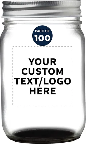 Miniatura 45 de DISCOUNT PROMOS Tarros de vidrio decorativos personalizados de 12 onzas, juego de 50 unidades, tarros de vidrio para avena durante la noche, dulces