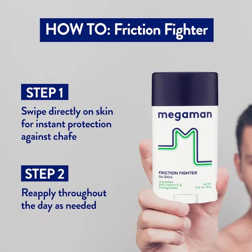 Miniatura 4 de Megaman Friction Fighter Go - Barra antirozaduras Previene rozaduras e irritación de la piel Muslos, brazos y más Esenciales de verano y clima