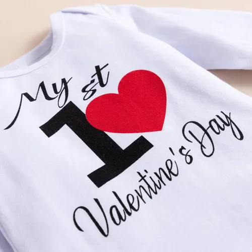 Miniatura 60 de Mameluco de manga larga con estampado de corazón para el día de San Valentín, recién nacido, para bebés, niños y niñas
