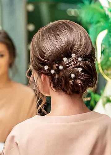Miniatura 5 de Accesorios para el cabello para mujer, juego de horquillas de boda, joyería para mujer, flor plateada, pinzas de perlas, novias, tocados, damas