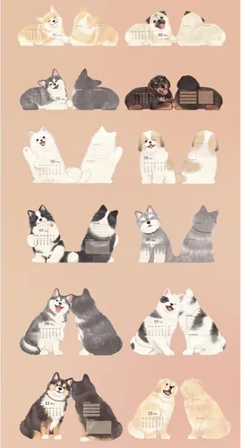 Miniatura 5 de Mini calendario de escritorio 2026 creativo con forma de mascota, decoración de escritorio, calendario mensual único de 6.5 x 5.5 pulgadas, perros