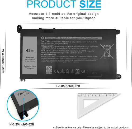 Miniatura 4 de Emanjor 42Wh YRDD6 1VX1H VM732 Batería para Dell Inspiron 5591 7586 5491 5481 5482 5485 3310 2 en 1 15 3582 3583 3593 3584 5590 555 93 55 94 5585