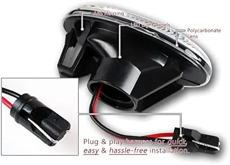 Miniatura 3 de HYPERSPEED Luces de posición laterales delanteras, conjunto de lámpara de señal de giro, 2 unidades, apta para Mercedes Benz Metris Vito Clase V Van