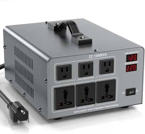 Miniatura 12 de Transformador convertidor de voltaje de 5000 W, elevador y descendente, 110 V/120 V a 220 V/240 V, reconocimiento automático de voltaje, convertidor