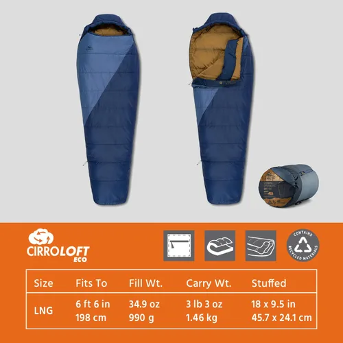 Miniatura 3 de Kelty Cosmic Relleno Sintético 20 Grados - Saco de Dormir para Mochileros – Correas de Compresión, Bolsa de Almacenamiento Incluida