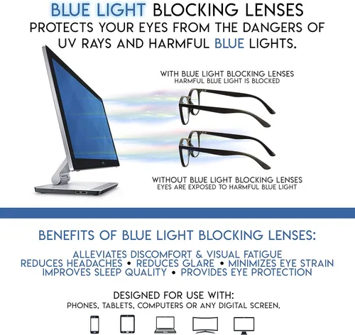 Miniatura 5 de Yogo Vision Blue Light Blocking Computer Glasses Anti Glare Reduce Eyestrain Eyeglasses for Men and Women