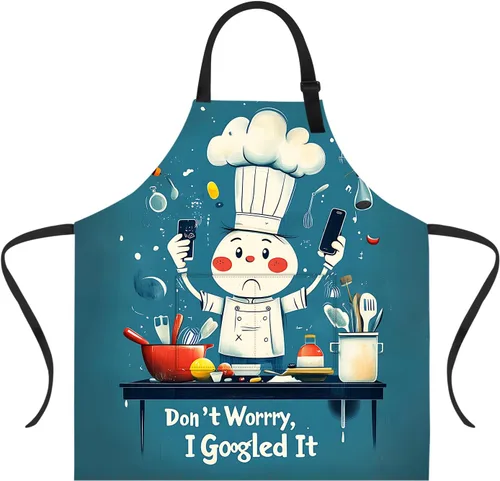 Miniatura 30 de Delantal divertido con 2 bolsillos para hombres y mujeres, barbacoa, parrilla, delantales con babero ajustable, regalos, cocina, cocina de la cocina