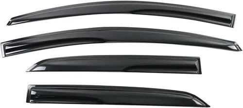 IKON MOTORSPORTS - Visera de ventana compatible con Toyota Yaris Sedán 2007-2013, humo acrílico teñido y semitransparente, protector de sombra de