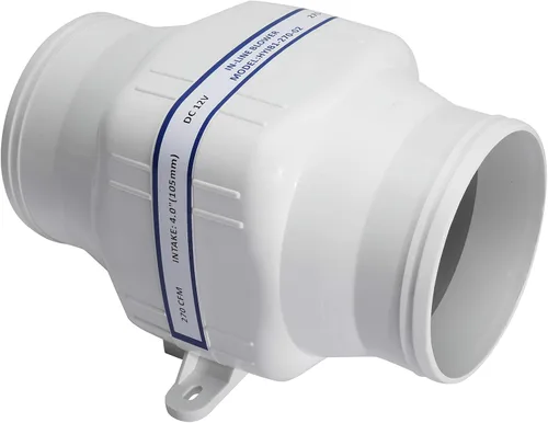 Miniatura 8 de YaeMarine Marine Boat en línea soplador de aire de sentina 12 V eléctrico 4 "barco motor soplador 270CFM con seis cuchillas para yate velero barcos