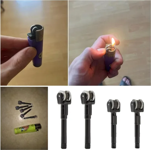 Paquete de 4 piezas de repuesto de rueda de pedernal de fricción de barril de chispa de chispa de vástago de varilla de luces llamativas para
