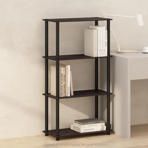 Miniatura 31 de Furinno Turn-N-Tube Estantes de almacenamiento, estante esquinero de 4 niveles, estante de exhibición de montaje sin herramientas, estantería