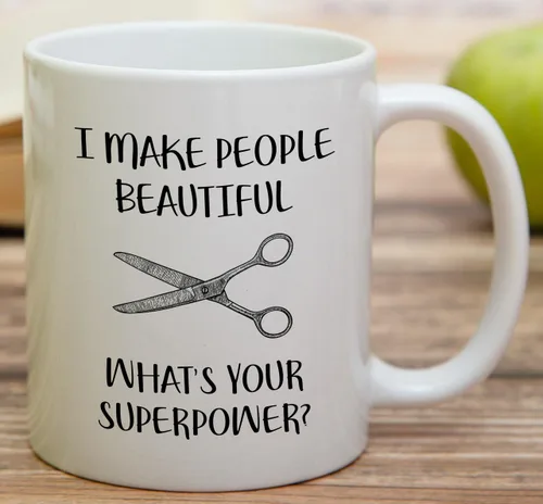 Miniatura 3 de Retreez Taza divertida – Taza de café de cerámica de 11 onzas con texto en inglés "I Make People Beautiful Hairstylist Hairdresser" de 11 onzas