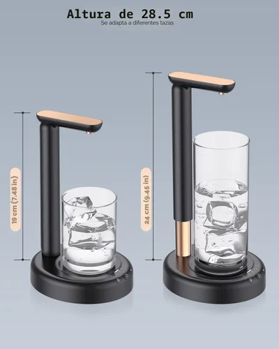 Miniatura 3 de Dispensador de agua de escritorio para botella de 5 galones, dispensador de jarra de agua SPOVEN de 5 galones con diseño de altura ajustable, bomba