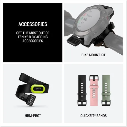 Miniatura 6 de Garmin fēnix® 0.315 – 2.008 in, AMOLED, zafiro, reloj inteligente GPS multideporte premium, batería de larga duración, clasificación para inmersión