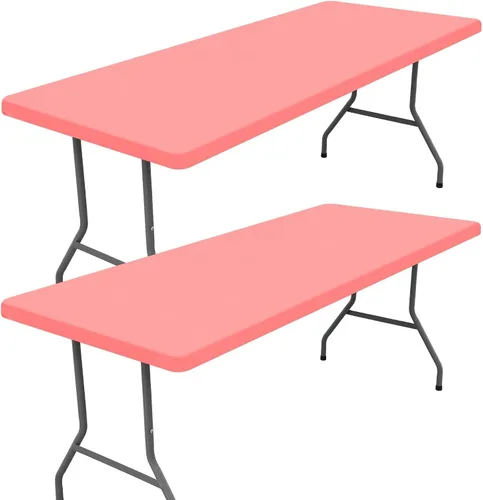 Miniatura 72 de Moosfor Paquete de 2 manteles rectangulares de elastano de 4 pies, elásticos y ajustables para pícnic, cubierta de mesa de patio elástica y lavable
