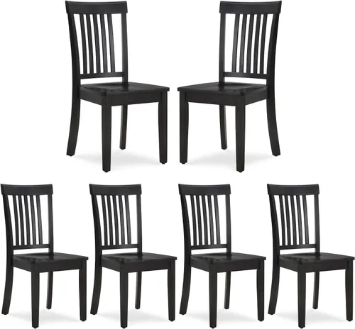 Miniatura 15 de COLAMY Juego de 6 sillas de comedor de madera, silla auxiliar de cocina Windsor con respaldo alto, sillas de comedor de granja para cocina, comedor