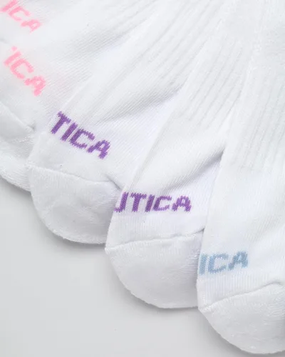 Miniatura 4 de Nautica Calcetines de cuarto para mujer, paquete de 12 calcetines deportivos acolchados con control de humedad para mujer para uso deportivo