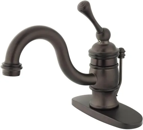 Miniatura 4 de Kingston Brass KB3408BL - Grifo de lavabo victoriano de 4 pulgadas con mango de palanca de metal, níquel cepillado cepillado níquel