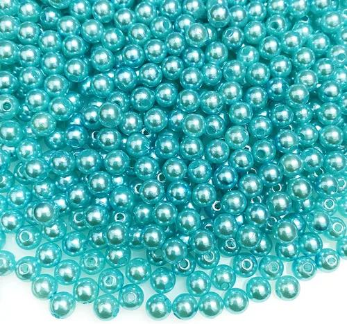 Miniatura 34 de 400 piezas de cuentas de perlas de 8 mm Cuentas de perlas negras redondas con agujeros para manualidades de costura, decoración, pulseras, collares