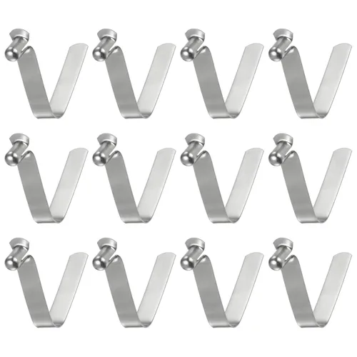 Miniatura 23 de HARFINGTON 12 unids botón único kayak paleta broche resorte clip 0.630x0.220 in 65Mn resorte acero en forma de V hueco elevación telescópica tubo