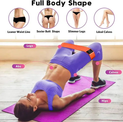 Miniatura 2 de Bandas de resistencia para entrenar con guía de bandas de entrenamiento. 3 bandas de glúteos para mujeres y hombres, bandas elásticas de tela