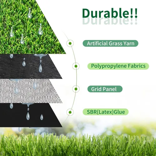 Miniatura 2 de SunVilla Alfombra de césped artificial para interior y exterior, 1 pie x 13 pies (13 pies cuadrados) Alfombra sintética gruesa y realista de césped